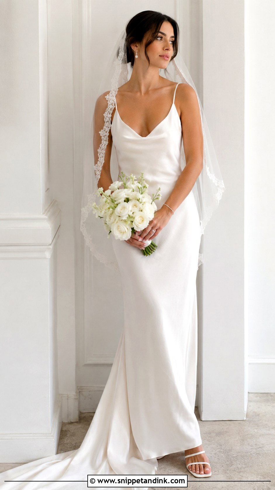 Satin Slip Wedding Dress - Snippet and Ink - 30 Vintage Romantic Wedding Dress Ideas