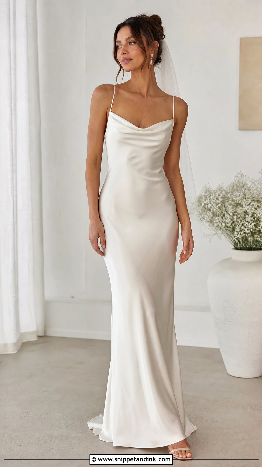 Satin Slip Wedding Dress Outfit - Snippet and Ink - 25 Wedding Day Outfit Ideas