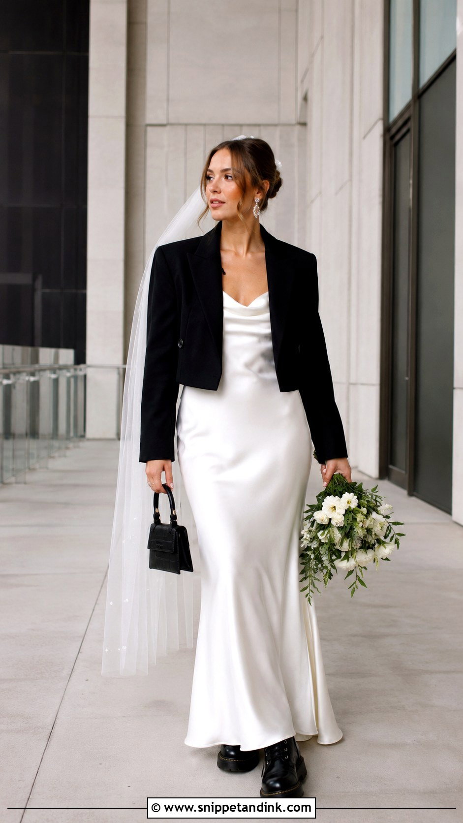 Satin Slip Wedding Dress With Black Doc Martens - Snippet and Ink - 20 Doc Martens Wedding Ideas