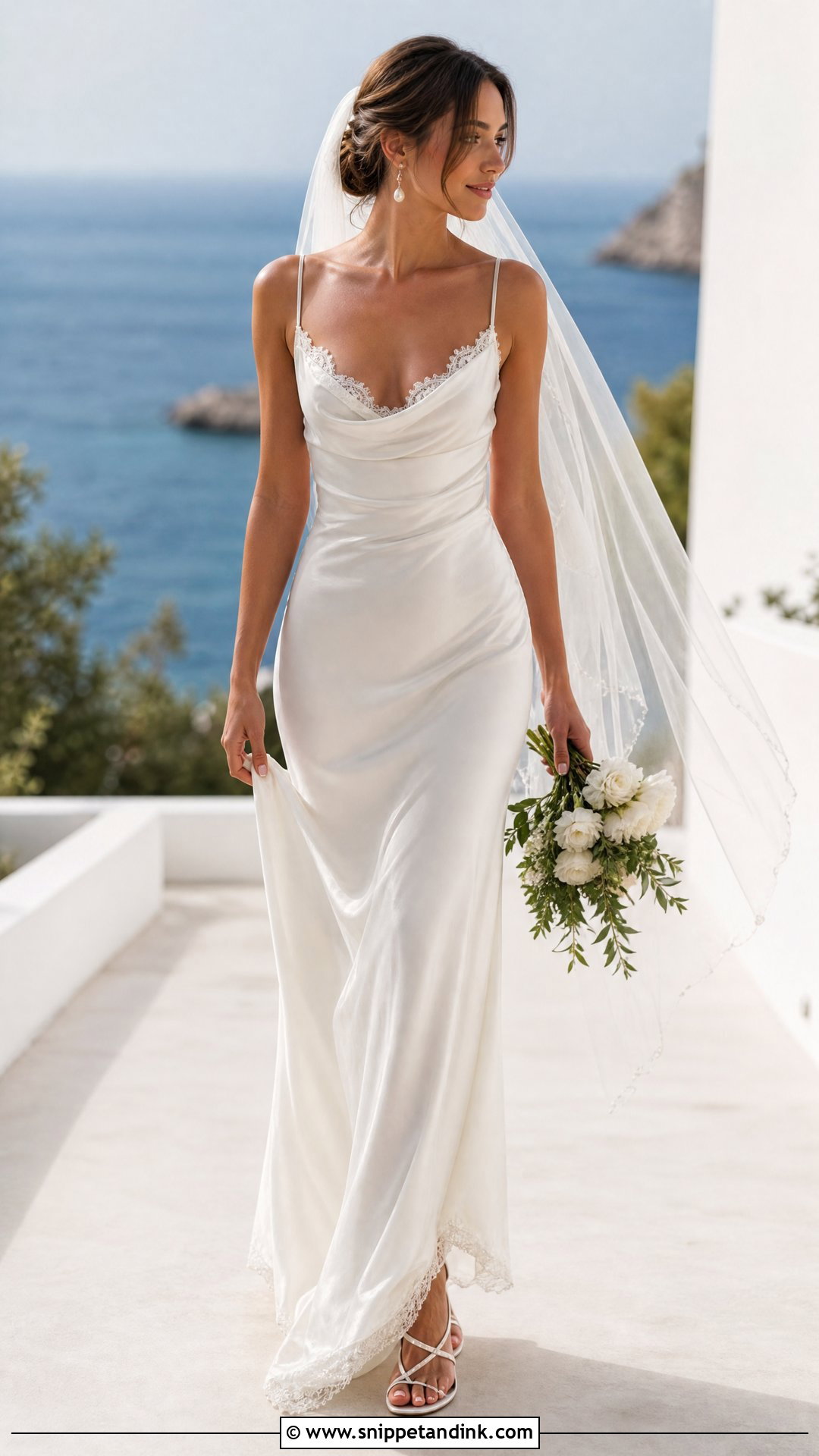 Satin Slip Wedding Dress With Lace Trim - Snippet and Ink - 20 Satin Lace Wedding Dress Ideas