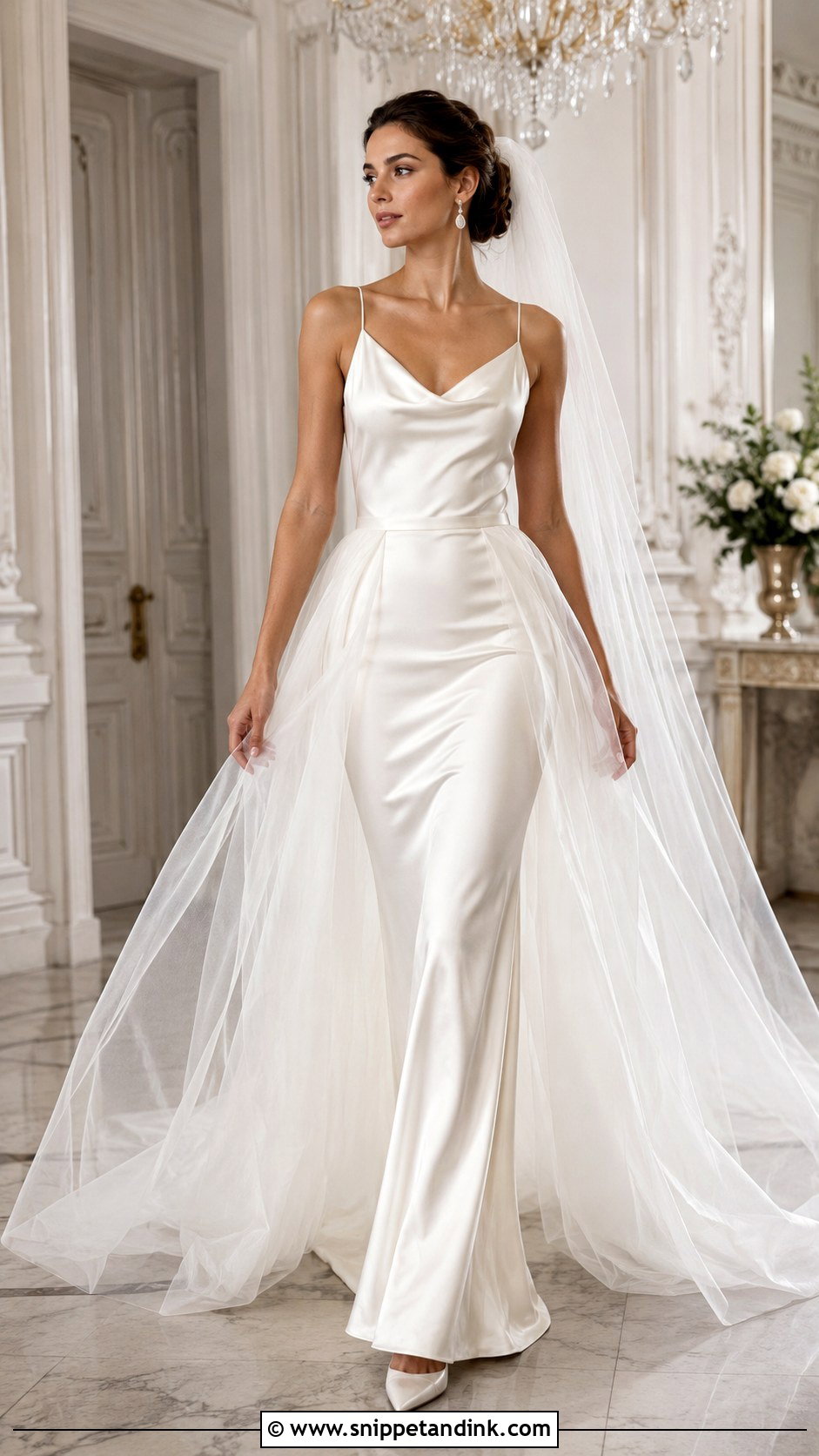 Satin Slip Wedding Dress With Overskirt - Snippet and Ink - 20 Satin Slip Wedding Dress Ideas