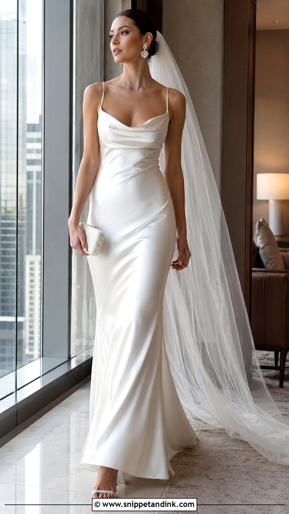 Satin Slip Wedding Dress With Strappy Heels - Snippet and Ink - 20 Dress for Marriage Ideas