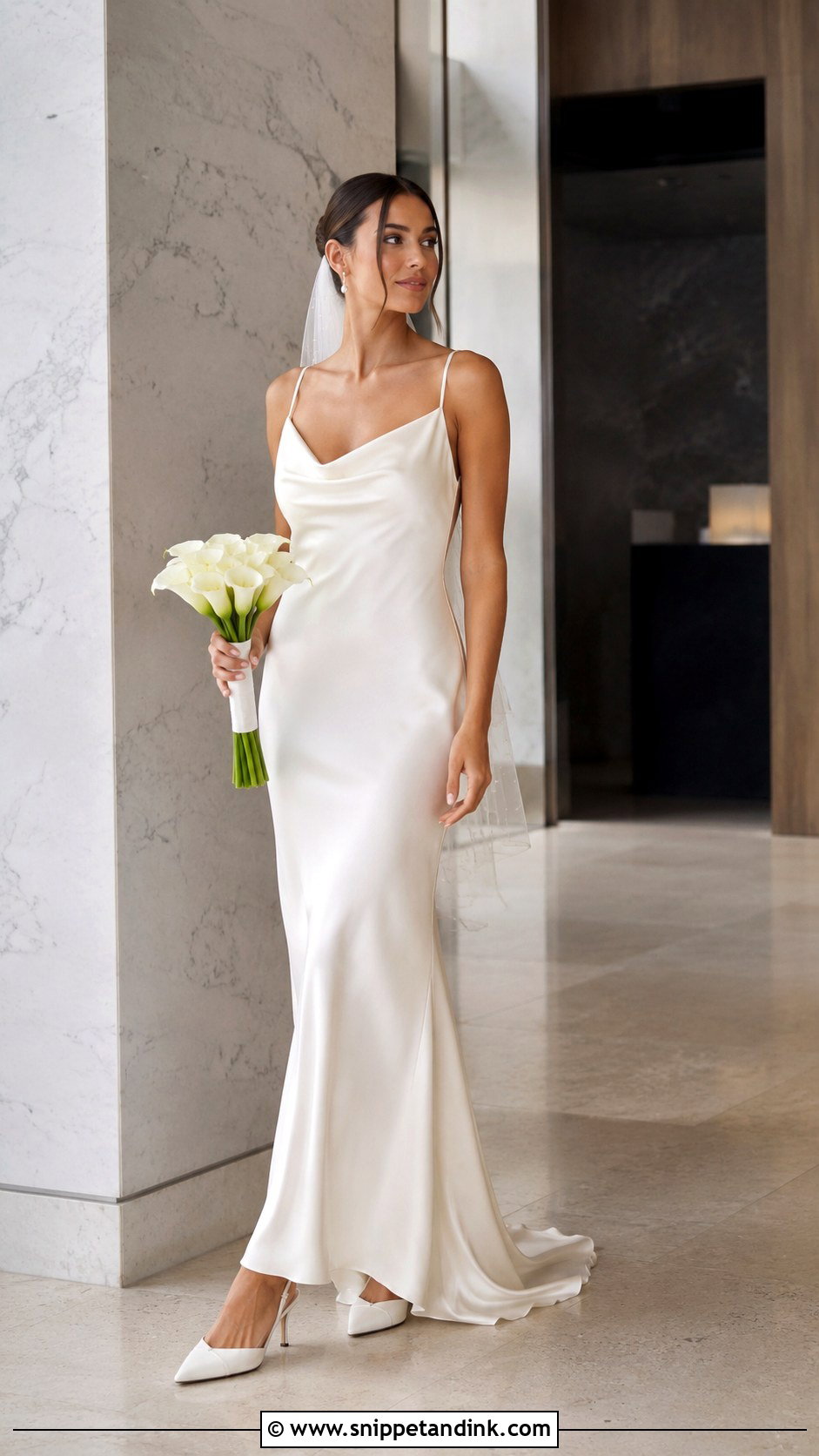 Satin Slip Wedding Gown - Snippet and Ink - 20 Minimalist Simple Wedding Gown Ideas