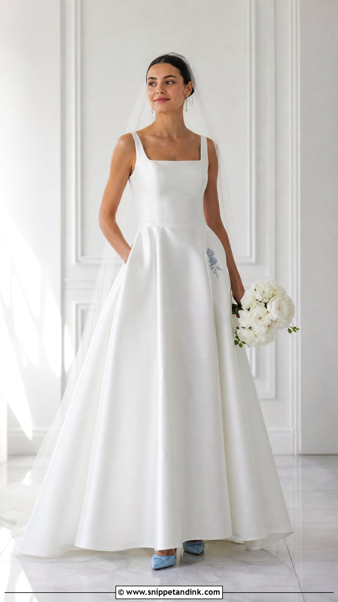 Satin Stitch Wedding Dress - Snippet and Ink - 20 Stitch Wedding Dress Ideas