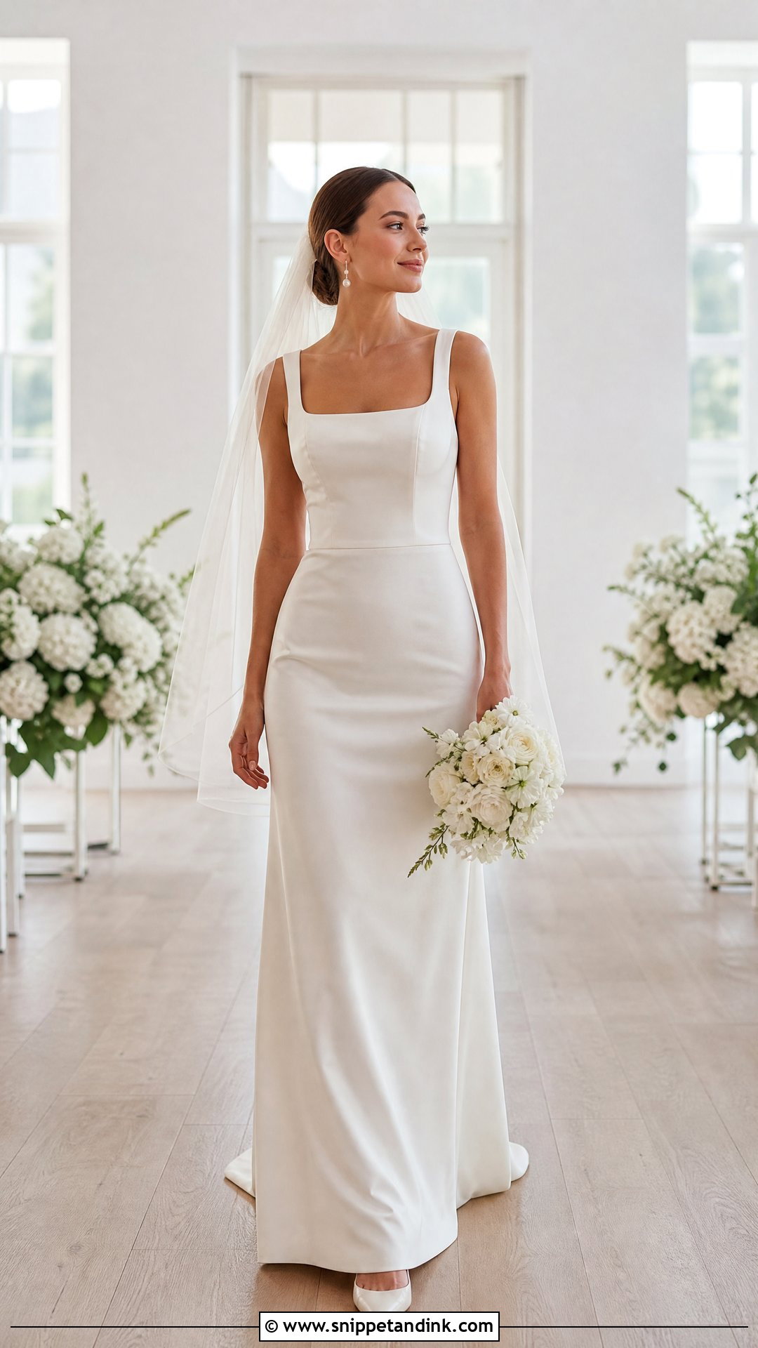 Satin Straight Wedding Gown - Snippet and Ink - 20 Straight Wedding Gown Ideas