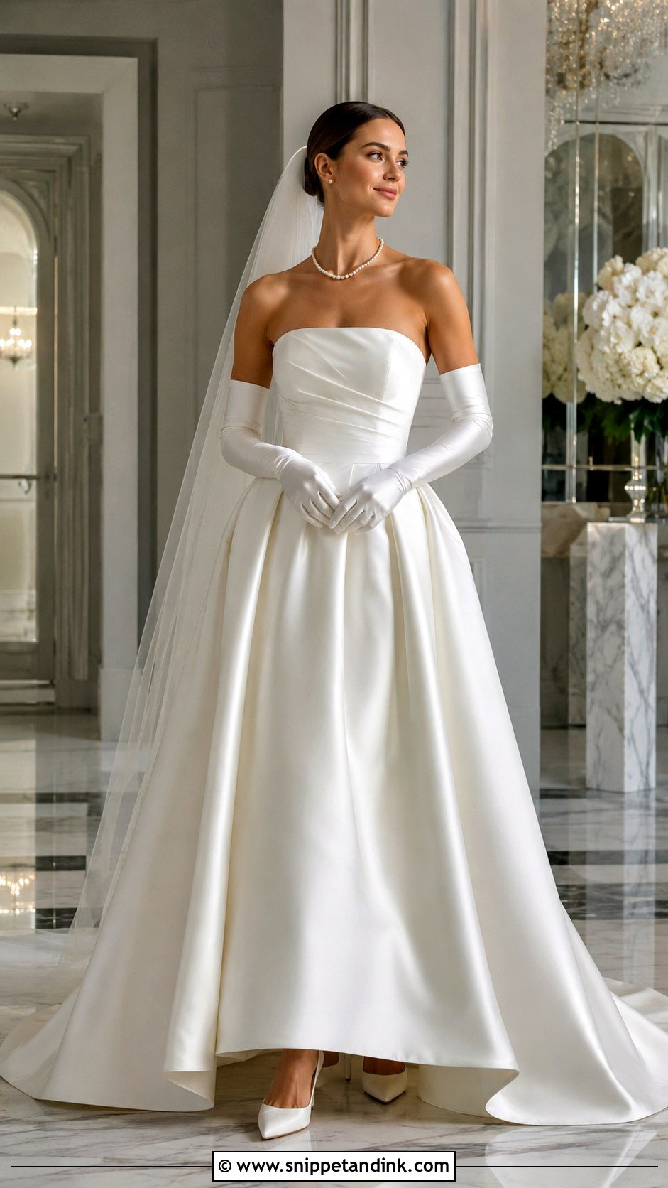 Satin Strapless Bride Dress - Snippet and Ink - 25 Satin Bride Dress Ideas