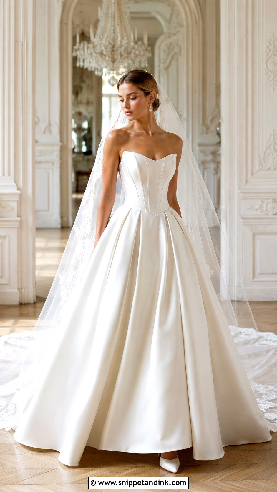 Satin Strapless Corset Ball Gown - Snippet and Ink - 20 Strapless Corset Wedding Dress Ideas