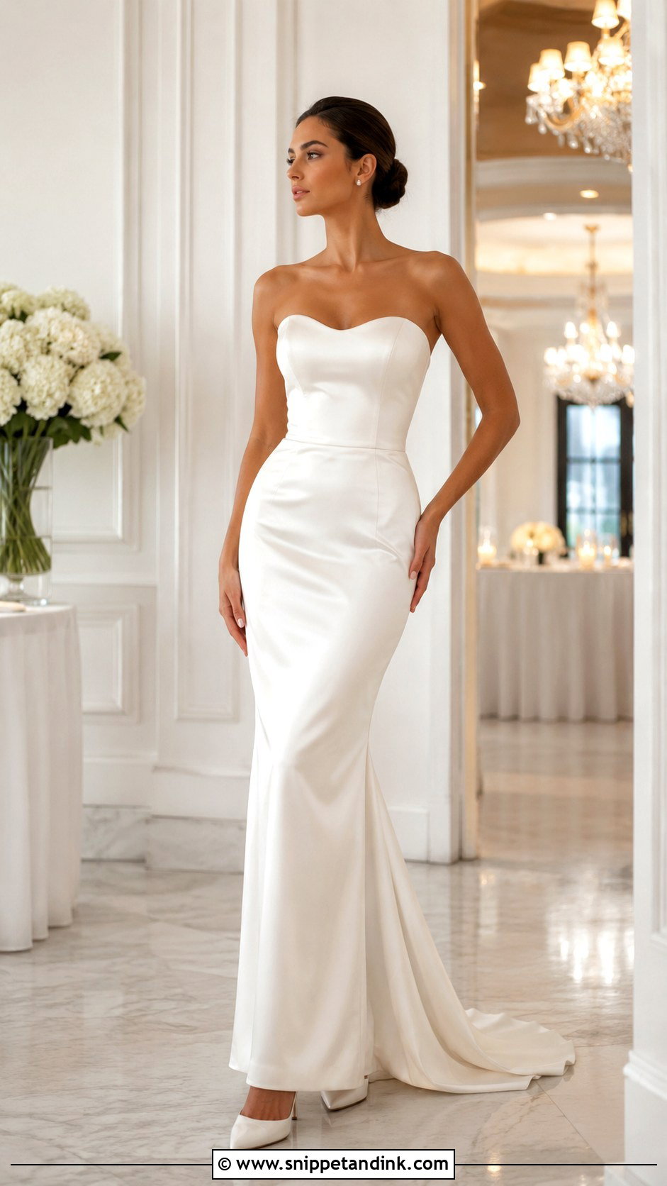 Satin Strapless Fitted Wedding Dress - Snippet and Ink - 25 Form Fitting Wedding Dress Ideas