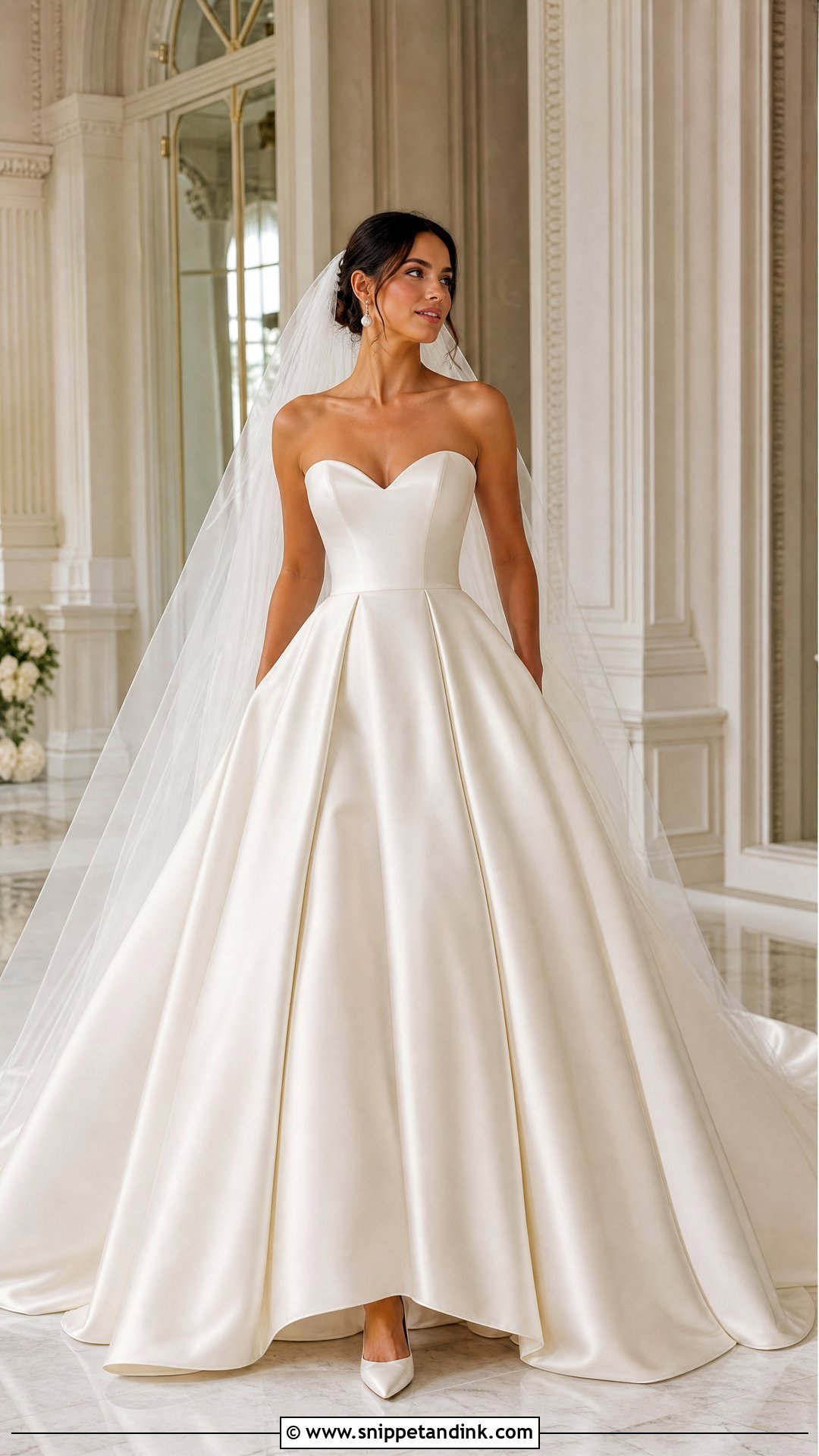Satin Strapless Sweetheart Ball Gown Wedding Dress - Snippet and Ink - 20 Strapless Sweetheart Wedding Dress Ideas