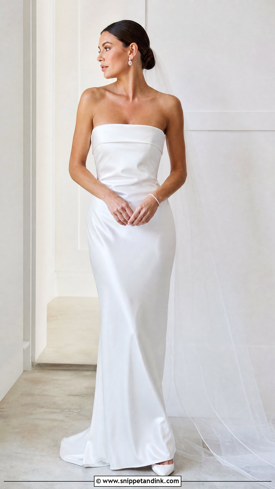 Satin Strapless Wedding Dress - Snippet and Ink - 25 Silky Wedding Dress Ideas