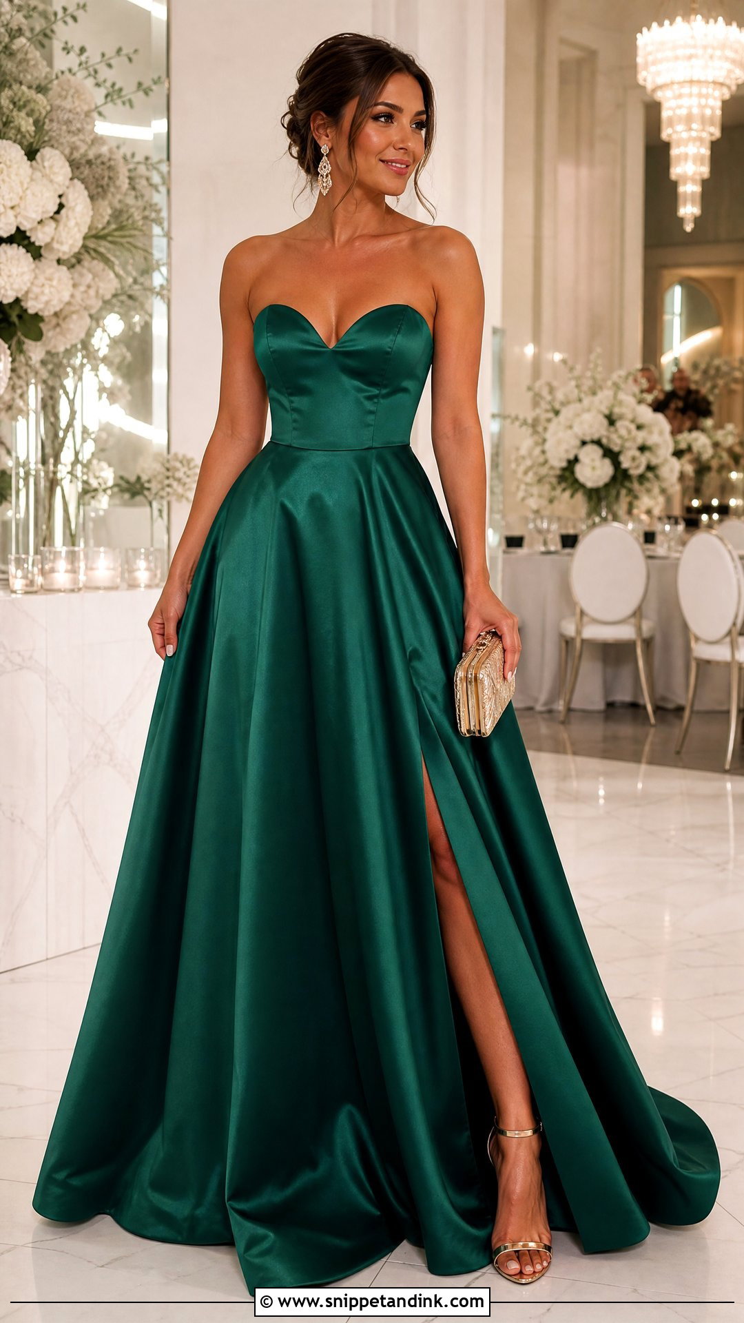 Satin Sweetheart Neckline A Line Gown - Snippet and Ink - 20 Sweetheart Neckline Gown Ideas
