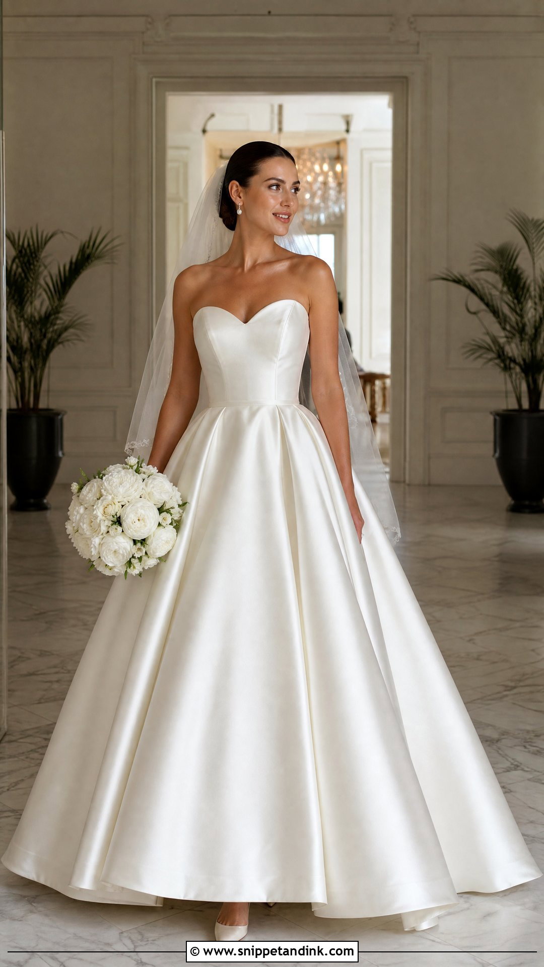 Satin Sweetheart Princess Wedding Dress - Snippet and Ink - 20 Princess Elegant Wedding Dresses