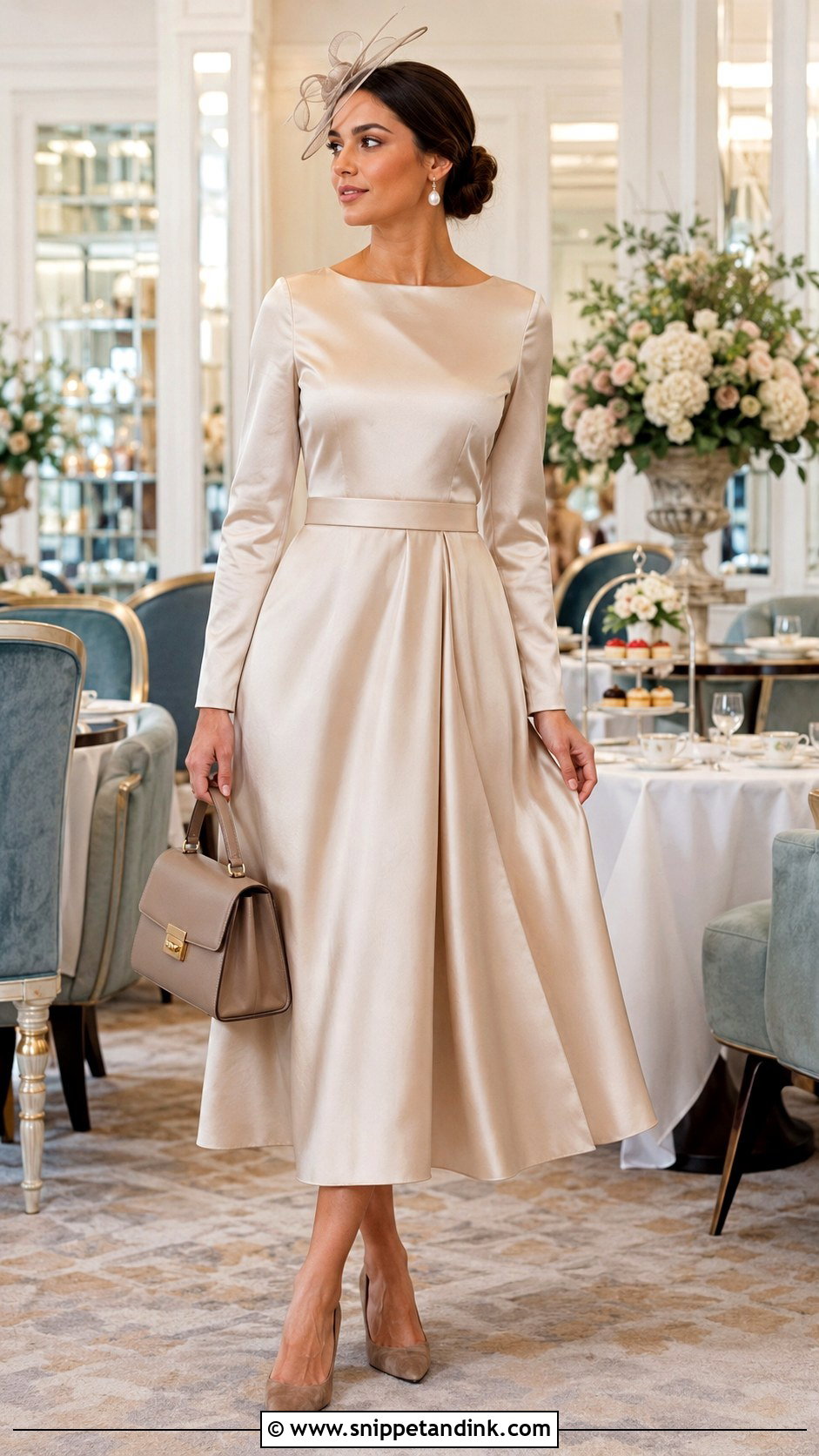Satin Tea Gown Outfit - Snippet and Ink - 20 Tea Gown Ideas