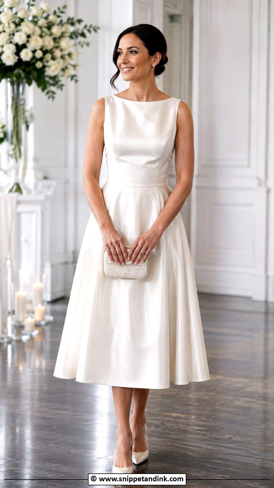 Satin Tea Length Wedding Dress - Snippet and Ink - 30 Tea Length Wedding Dress Ideas