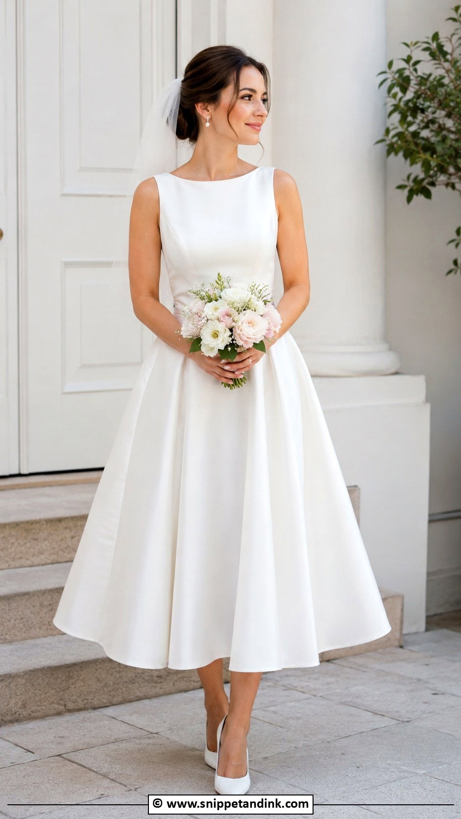 Satin Tea Length Wedding Dress - Snippet and Ink - 35 Satin Wedding Dress Ideas