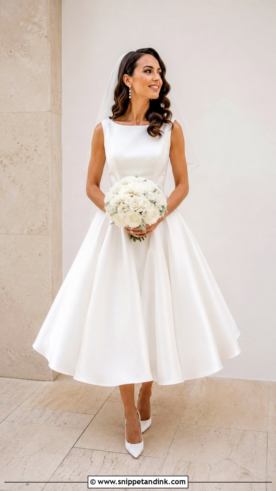 Satin Tea Length Wedding Dress - Snippet and Ink - 30 Satin Wedding Gown Ideas
