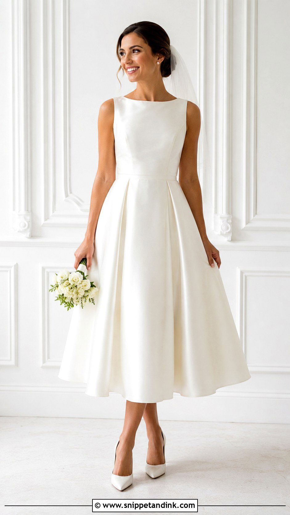 Satin Tea Length Wedding Dress - Snippet and Ink - 25 Classic Satin Wedding Dress Ideas