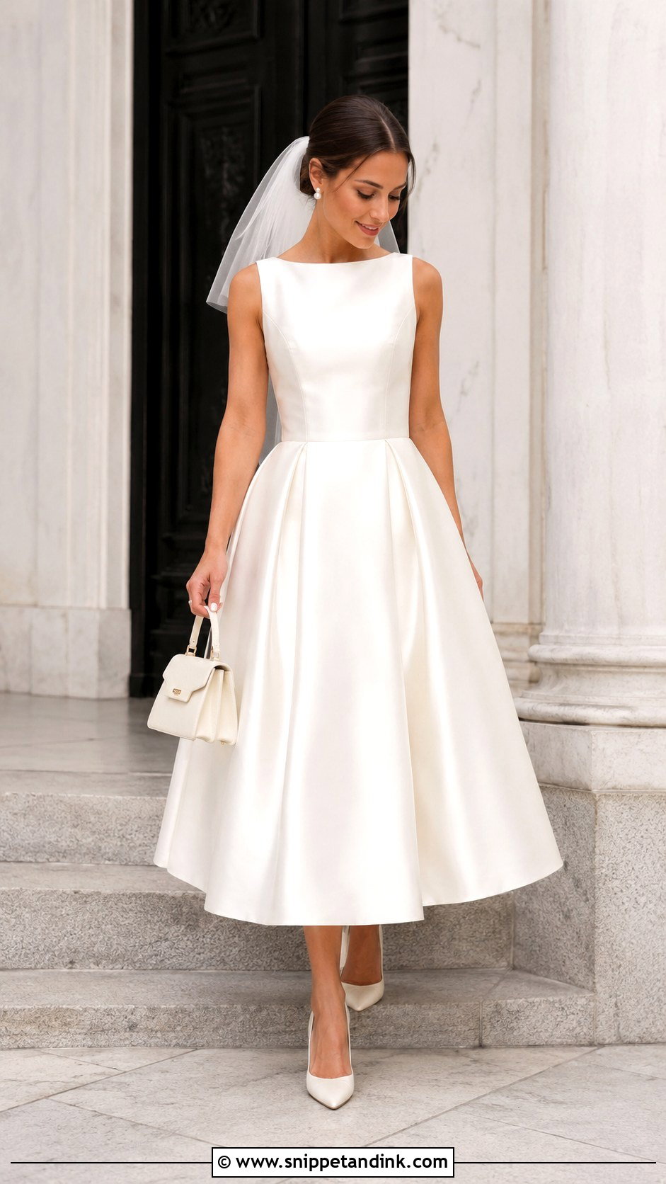 Satin Tea Length Wedding Dress - Snippet and Ink - 25 Midi Wedding Dress Tea Length Ideas