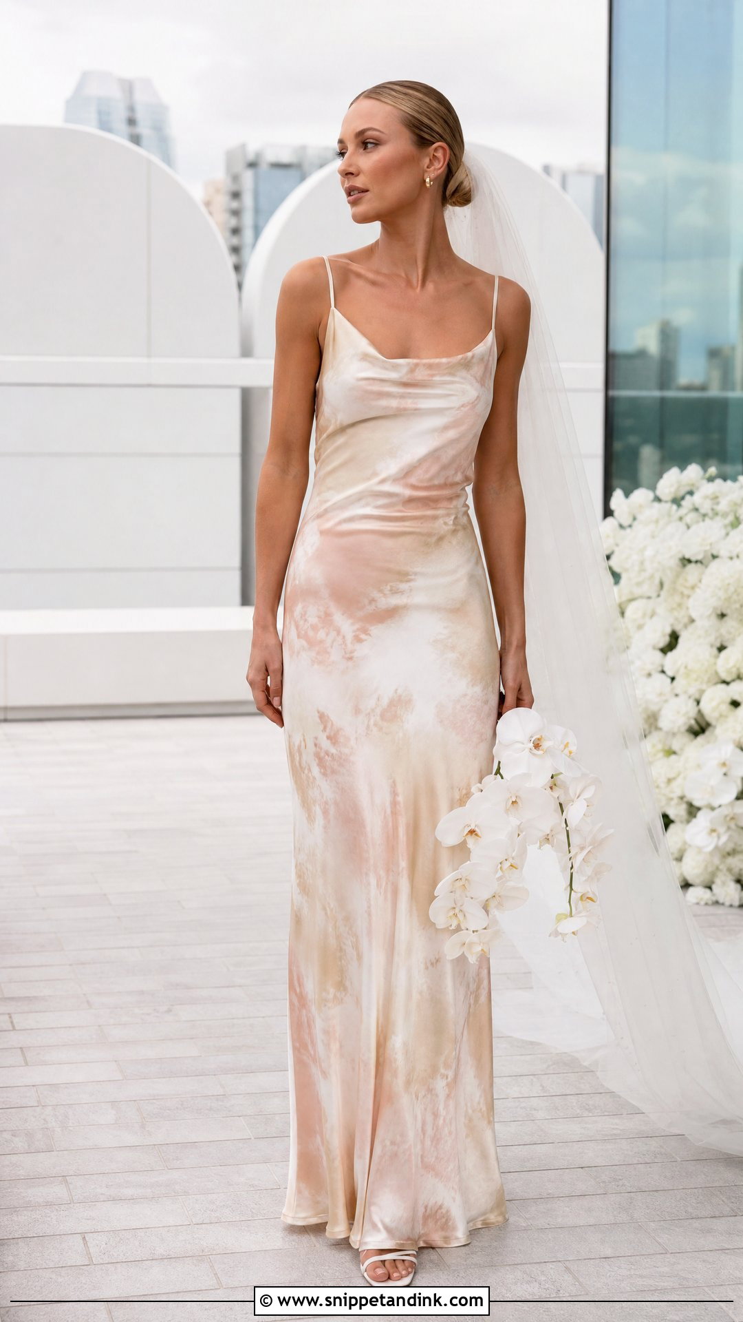 Satin Tie Dye Slip Wedding Dress - Snippet and Ink - 20 Tie Dye Wedding Dress Ideas