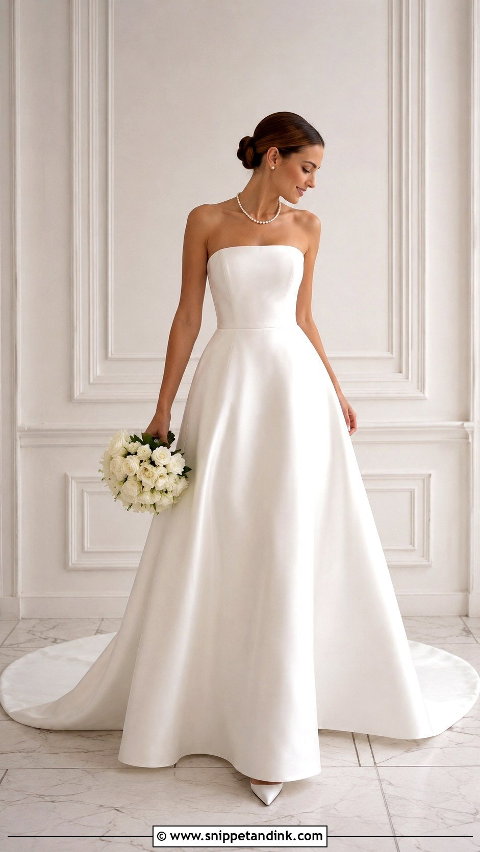 Satin Train Wedding Dress - Snippet and Ink - 25 Wedding Dress Train Ideas