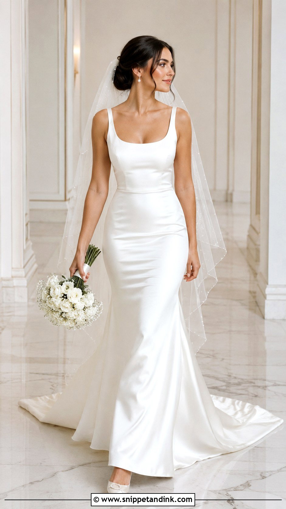 Satin Trumpet Wedding Dress - Snippet and Ink - 25 Classic Satin Wedding Dress Ideas