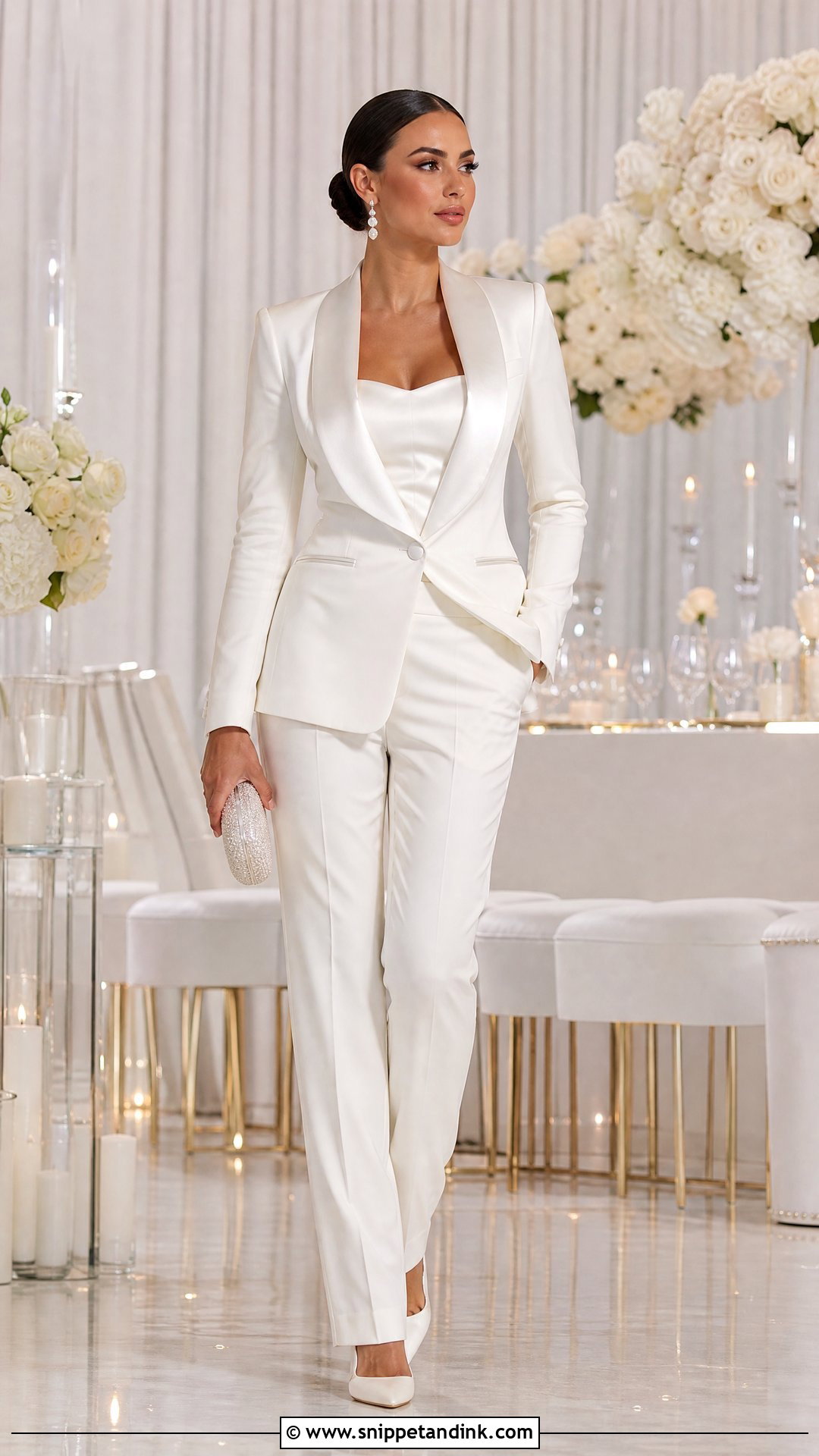 Satin Tuxedo Bridal Suit - Snippet and Ink - 20 Suits for Bride