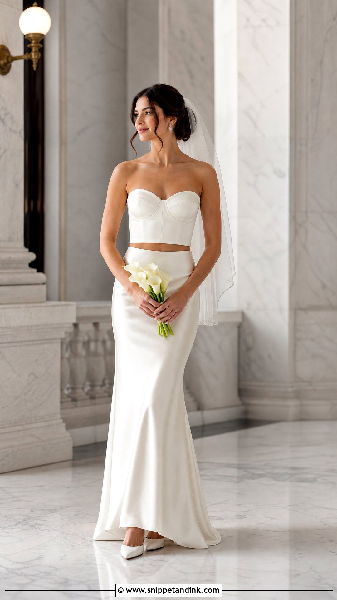 Satin Two Piece Bridal Dress - Snippet and Ink - 25 Bridal Satin Dress Style Ideas