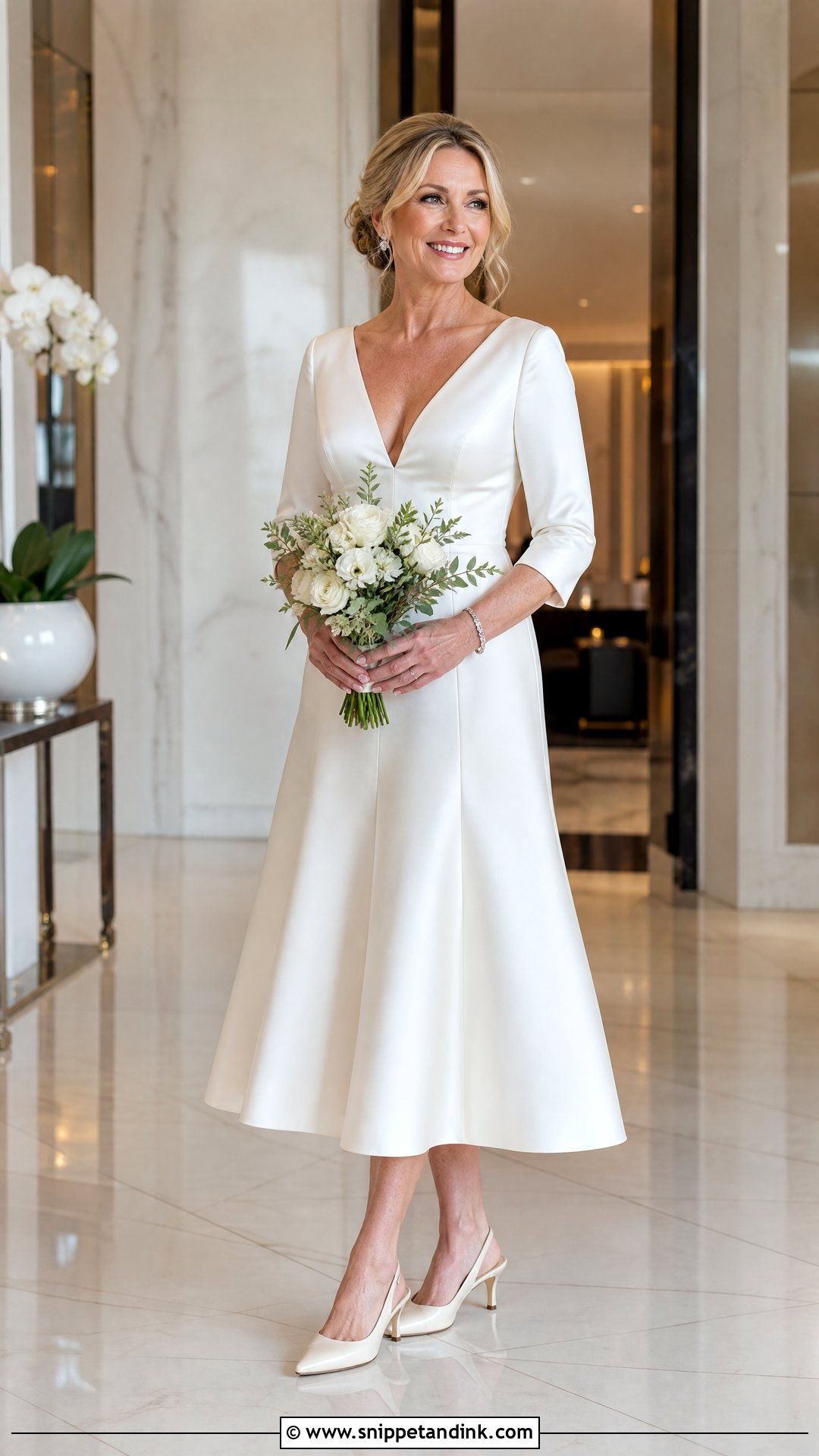 Satin V Neck Wedding Dress - Snippet and Ink - 20 Wedding Dress for 50 Year Old Bride Ideas