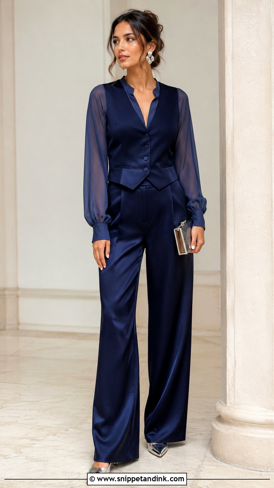 Satin Vest And Matching Pants Wedding Outfit - Snippet and Ink - 20 Formal Pants Outfit Wedding Ideas