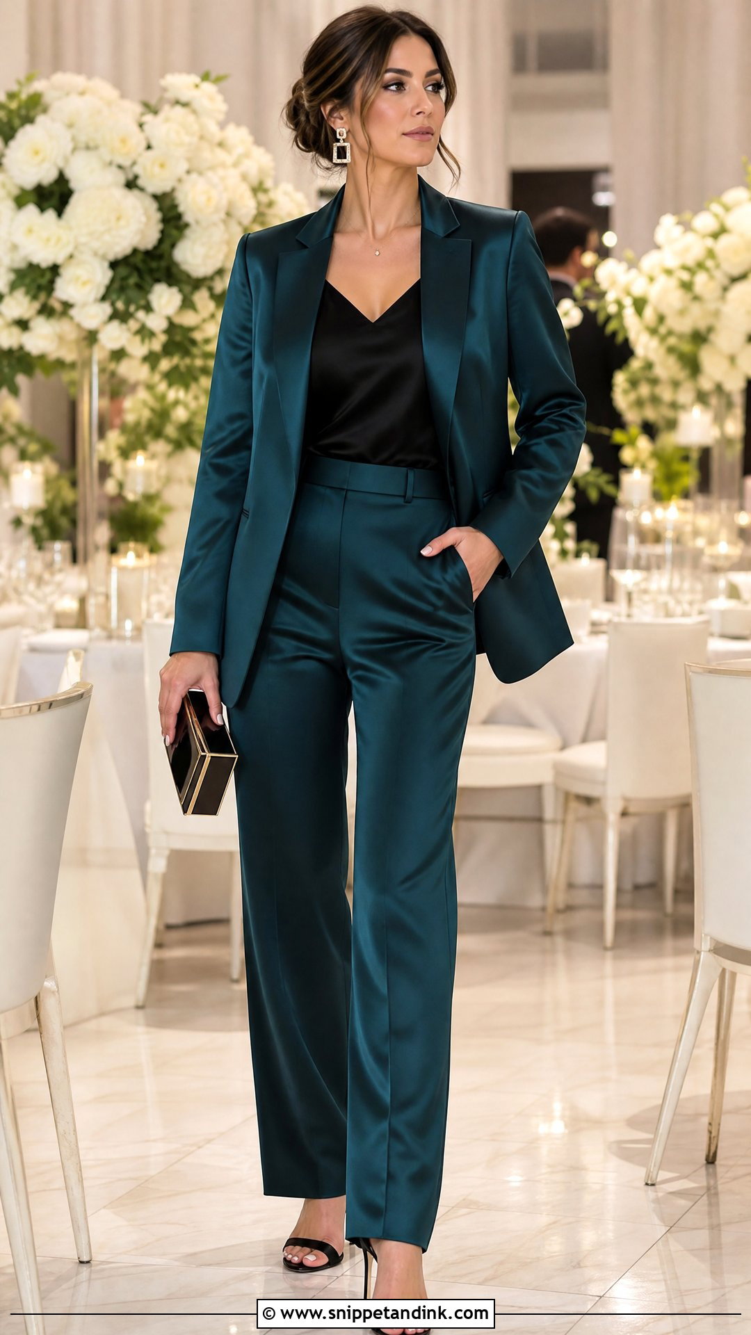 Satin Wedding Blazer With Tailored Trousers - Snippet and Ink - 20 Wedding Blazers Ideas