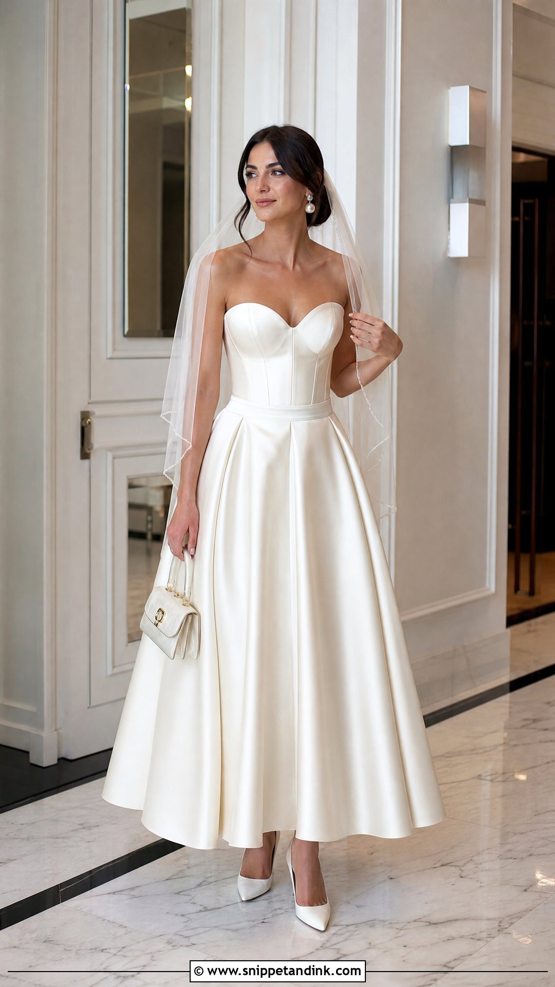 Satin Wedding Corset Top With A Line Skirt - Snippet and Ink - 20 Wedding Corset Top Ideas