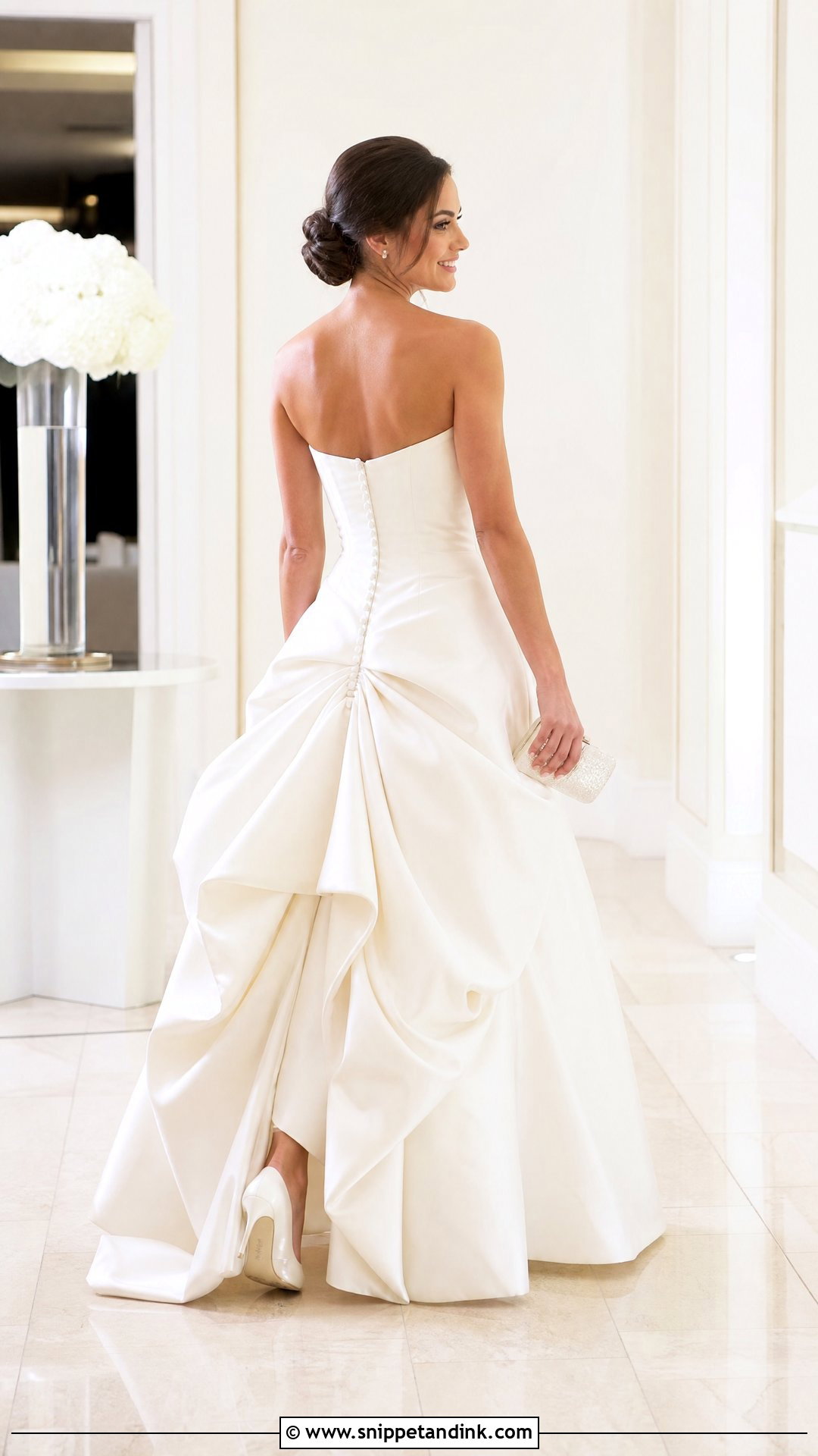 Satin Wedding Dress Bustle - Snippet and Ink - 25 Wedding Dress Bustle Ideas