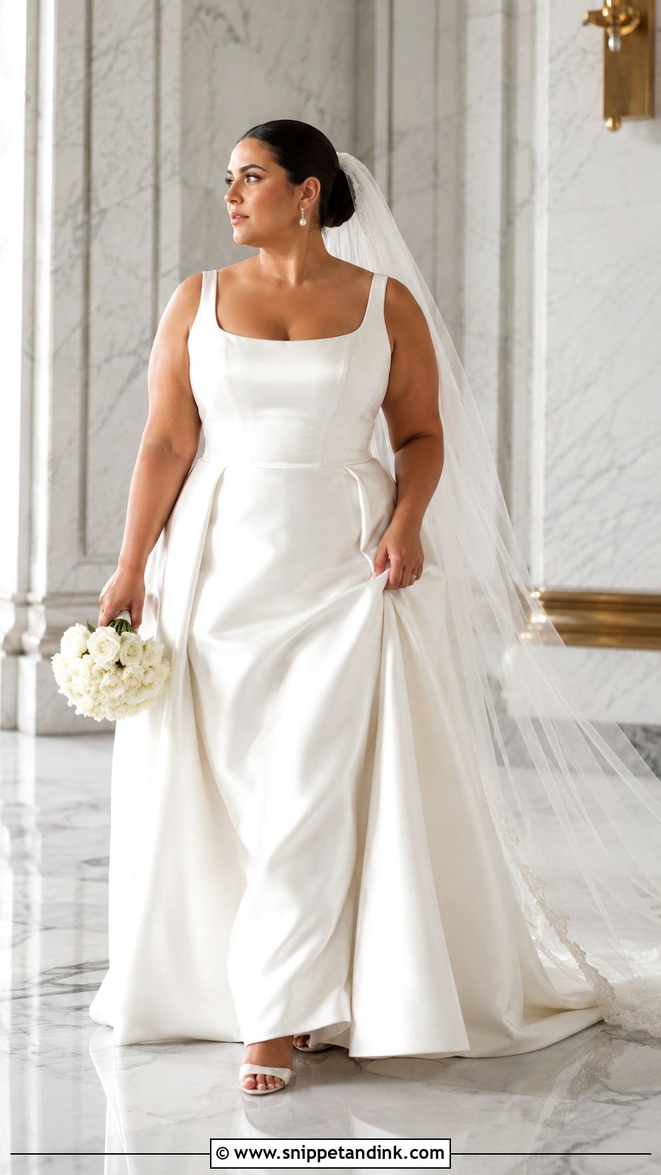 Satin Wedding Dress For Curvy Brides - Snippet and Ink - 30 Wedding Dresses for Curvy Brides