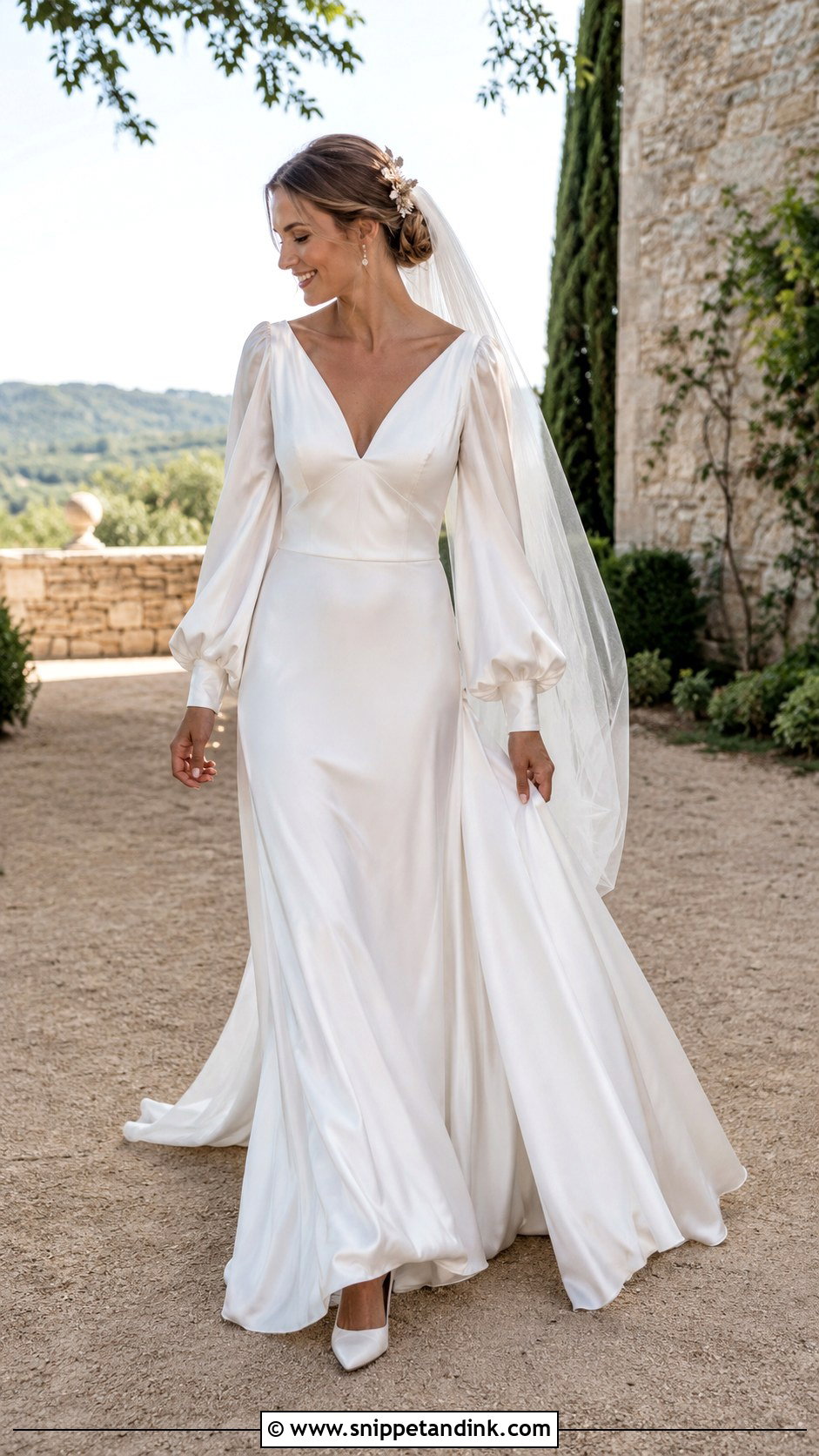 Satin Wedding Dress With Bishop Sleeves - Snippet and Ink - 25 Satin Wedding Dress with Sleeves