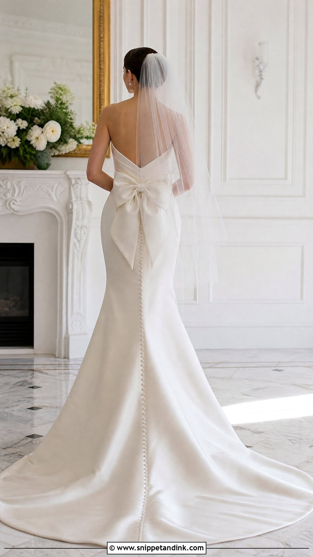 Satin Wedding Dress With Bow - Snippet and Ink - 25 Silky Wedding Dress Ideas