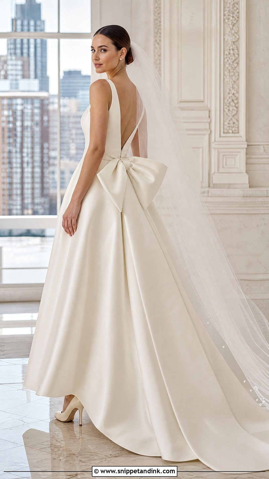 Satin Wedding Dress With Bow - Snippet and Ink - 20 Silky Satin Wedding Dress Ideas