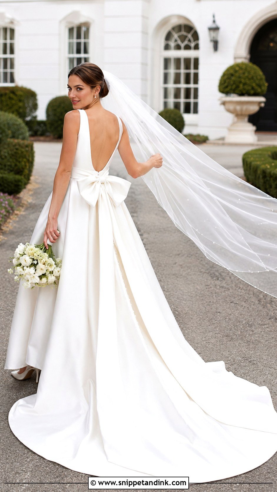 Satin Wedding Dress With Bow Back - Snippet and Ink - 20 Classy Elegant Satin Wedding Dress Ideas