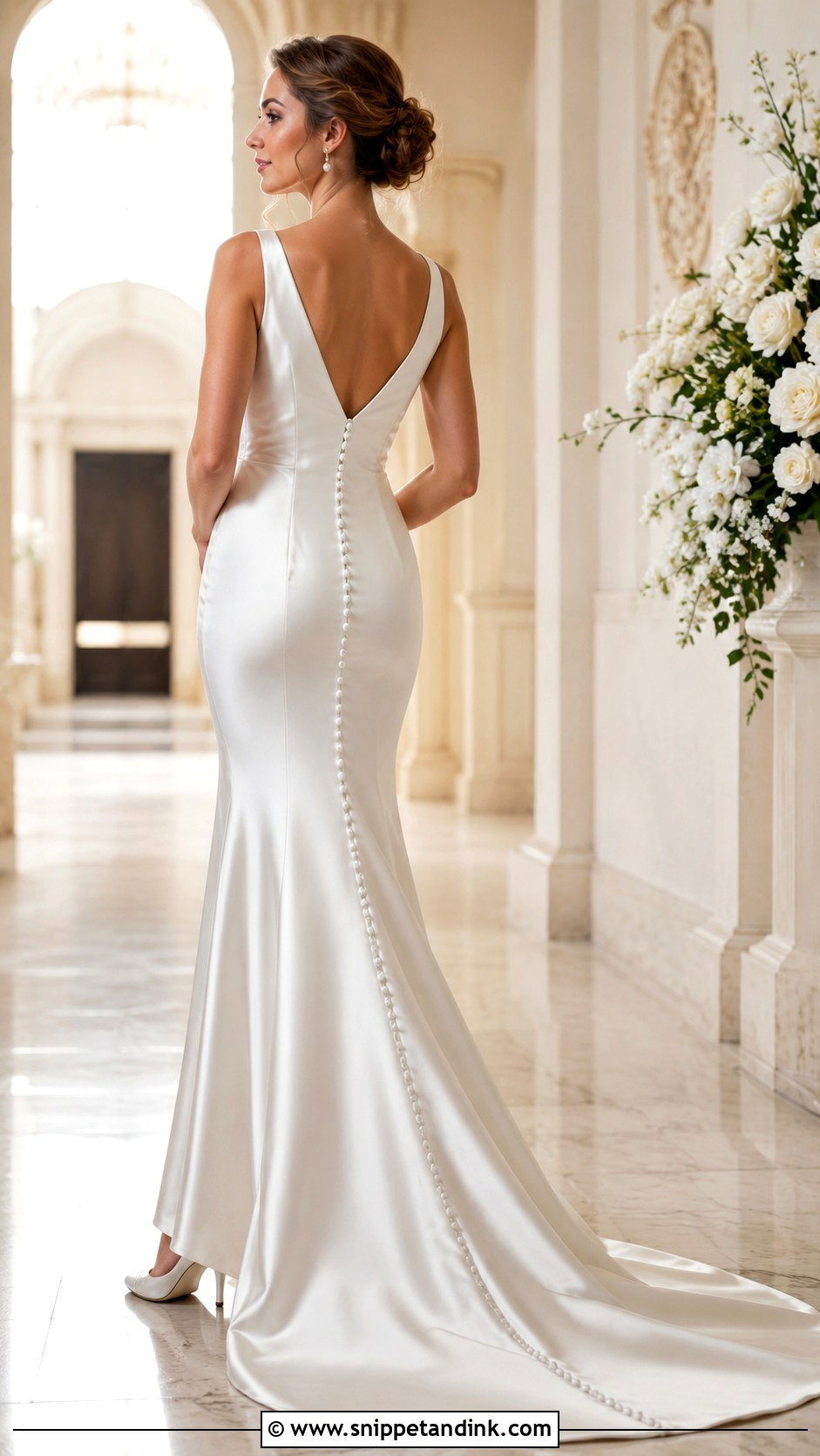 Satin Wedding Dress With Buttons - Snippet and Ink - 30 Satin Wedding Dresses