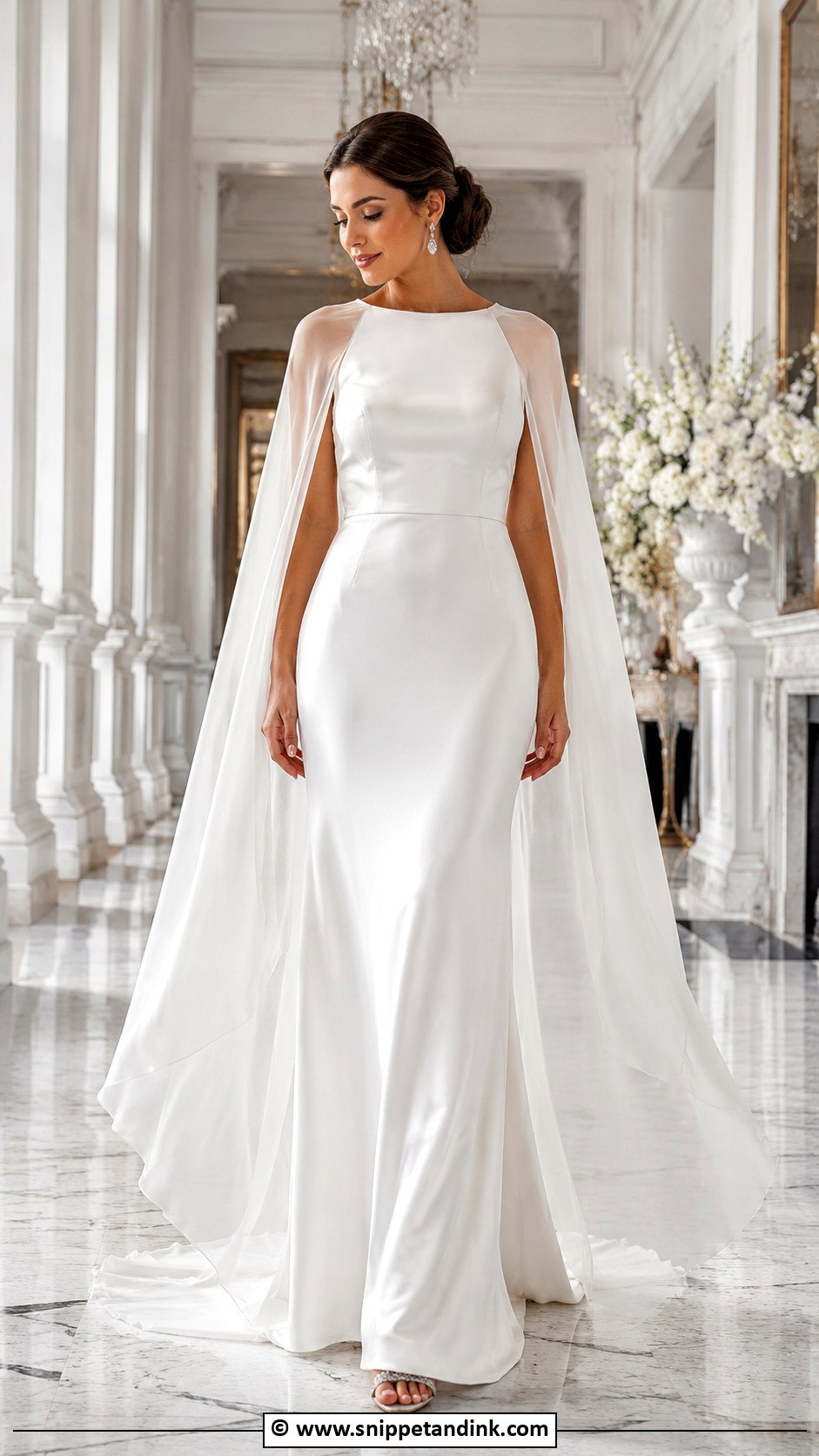 Satin Wedding Dress With Cape - Snippet and Ink - 25 Elegant Satin Wedding Dress Ideas