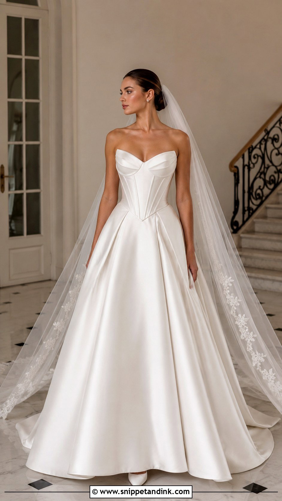 Satin Wedding Dress With Corset Bodice - Snippet and Ink - 20 Classy Elegant Satin Wedding Dress Ideas