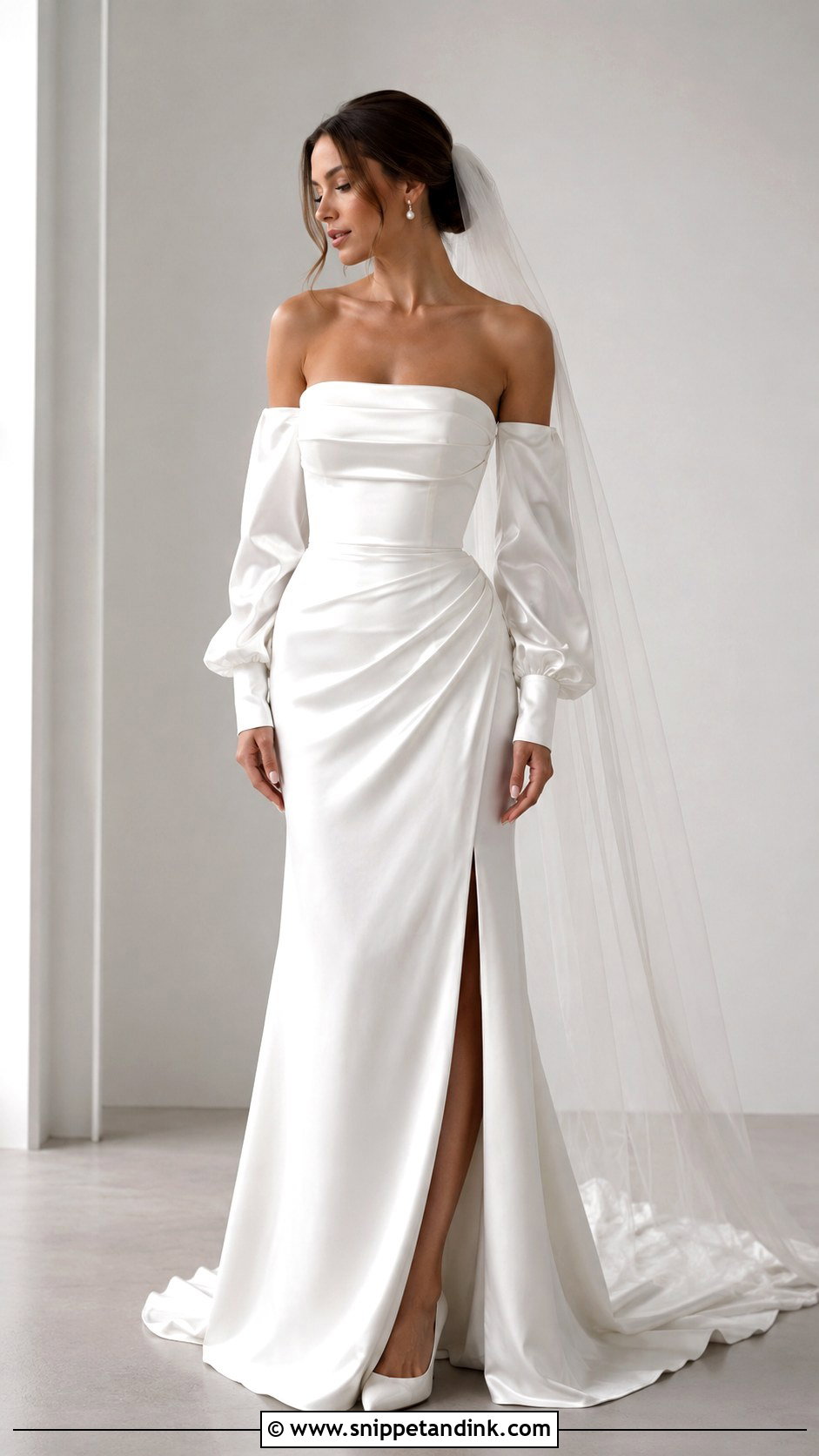 Satin Wedding Dress With Detachable Sleeves - Snippet and Ink - 25 Satin Wedding Dress with Sleeves