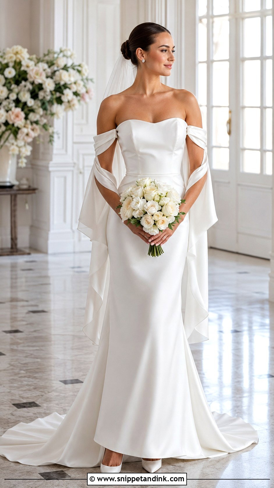 Satin Wedding Dress With Draped Sleeves - Snippet and Ink - 20 Add Sleeves to Wedding Dress