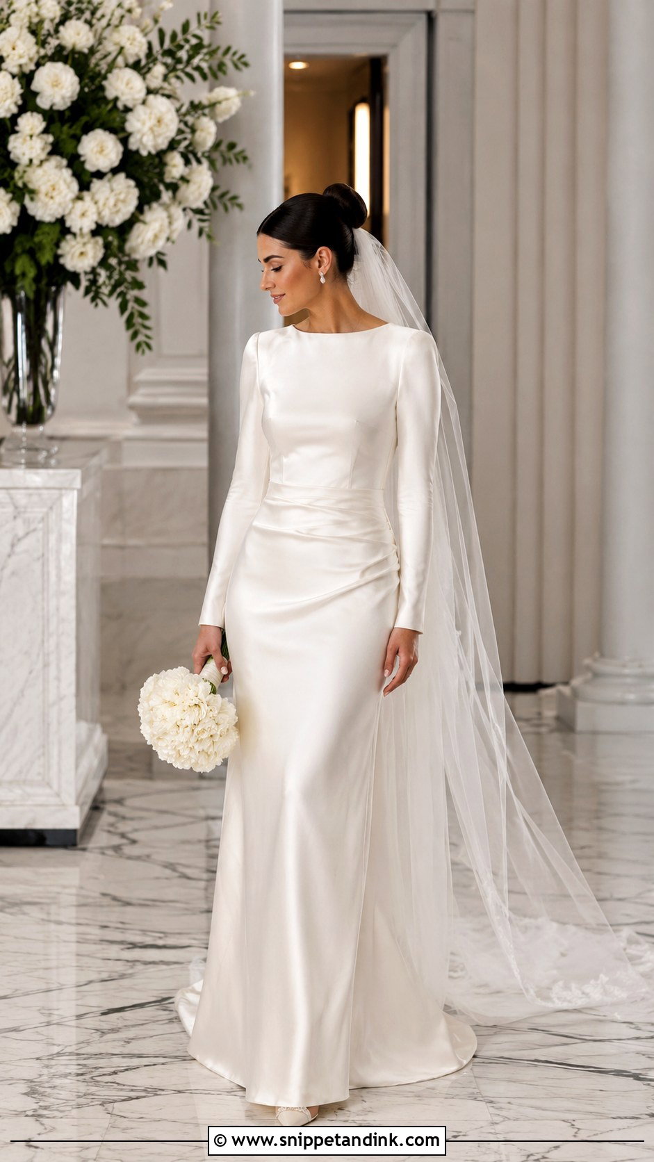 Satin Wedding Dress With Long Sleeves - Snippet and Ink - 25 Wedding Dress with Long Sleeves