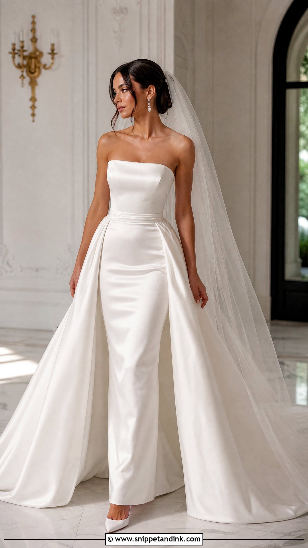 Satin Wedding Dress With Overskirt - Snippet and Ink - 25 Bridal Satin Dress Style Ideas