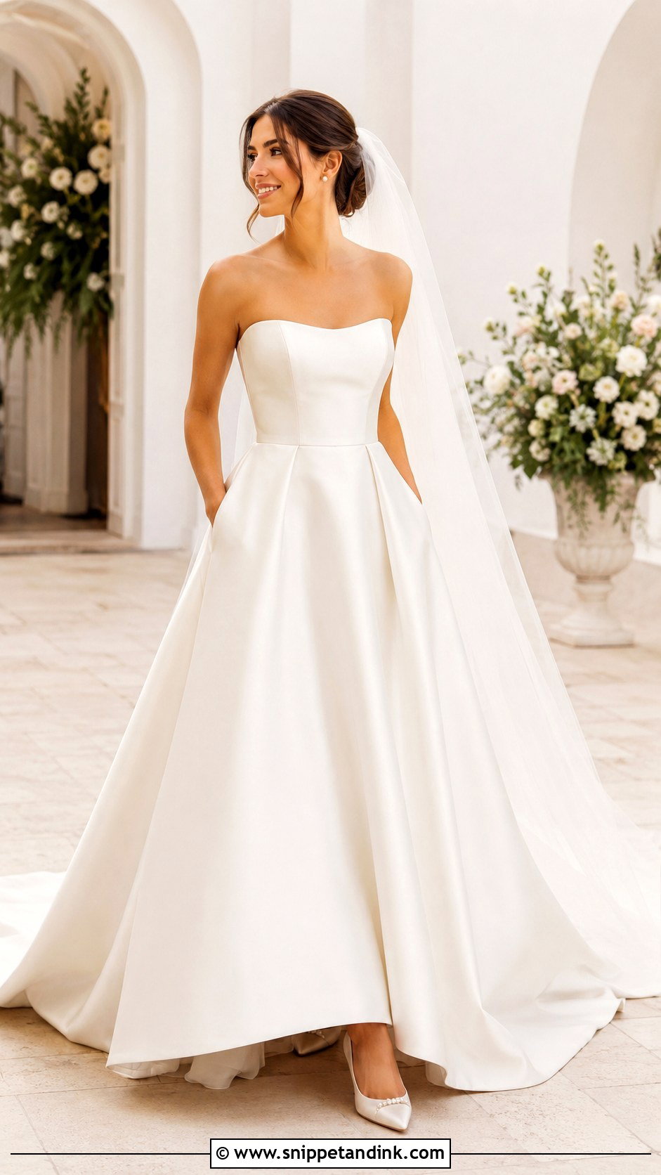 Satin Wedding Dress With Pockets - Snippet and Ink - 25 Classic Satin Wedding Dress Ideas