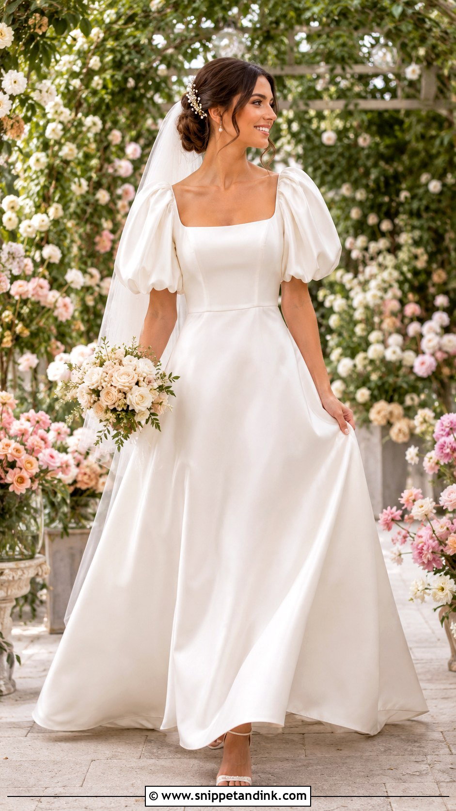 Satin Wedding Dress With Puff Sleeves - Snippet and Ink - 25 Satin Wedding Dress with Sleeves