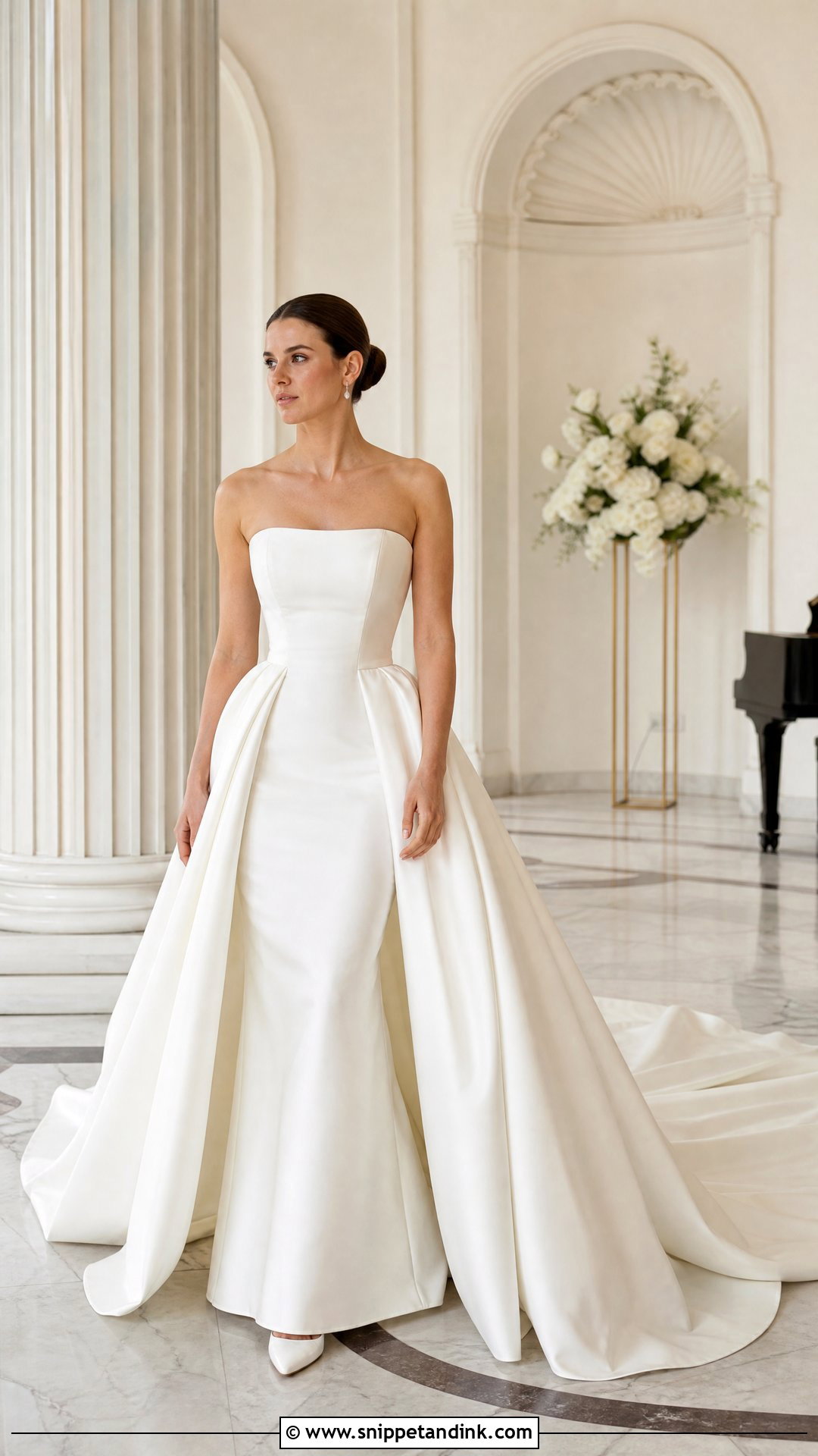 Satin Wedding Dress With Removable Ball Gown Skirt - Snippet and Ink - 20 Wedding Dress with Removable Skirt Ideas