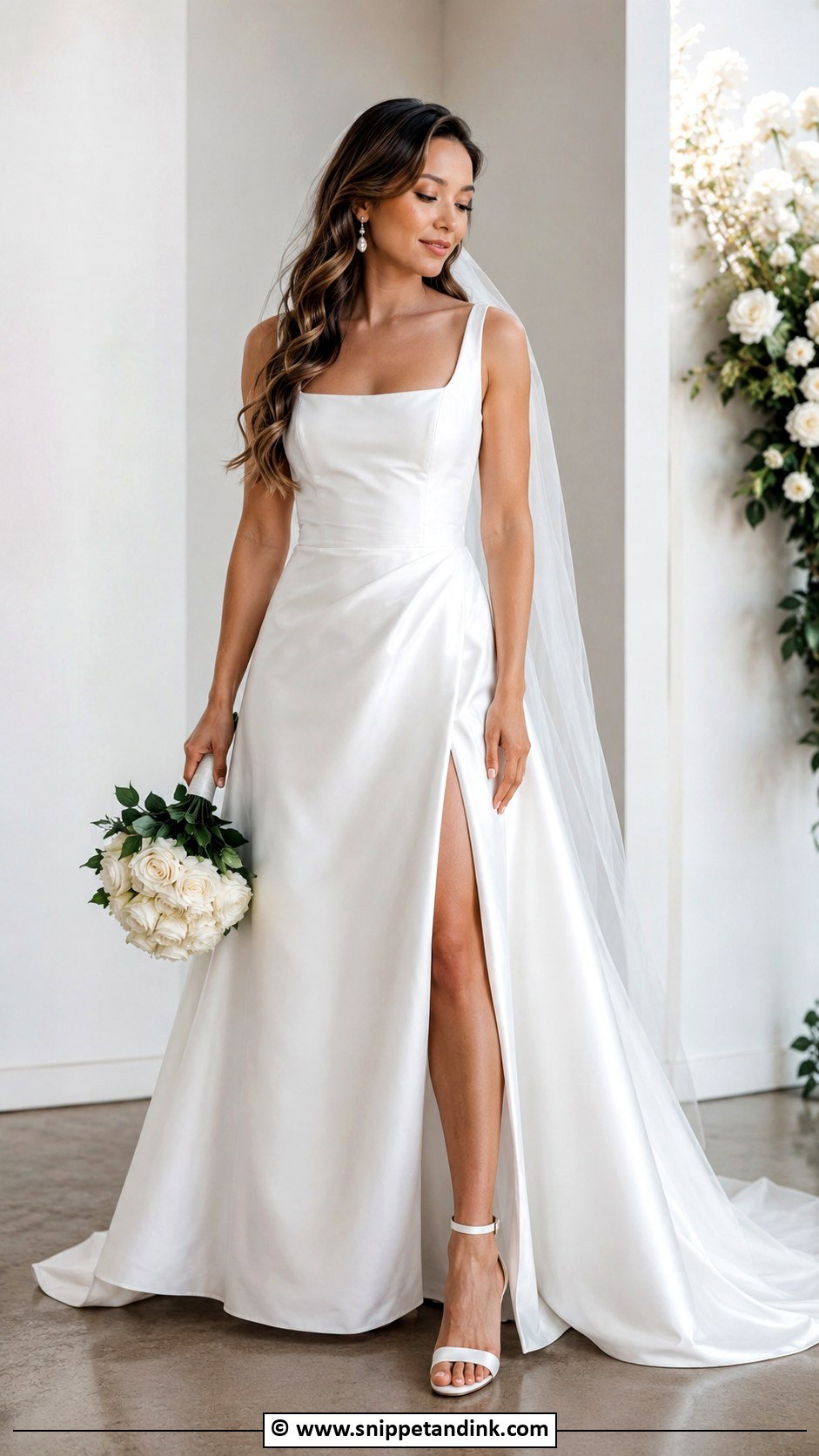 Satin Wedding Dress With Slit - Snippet and Ink - 35 Satin Wedding Dress Ideas