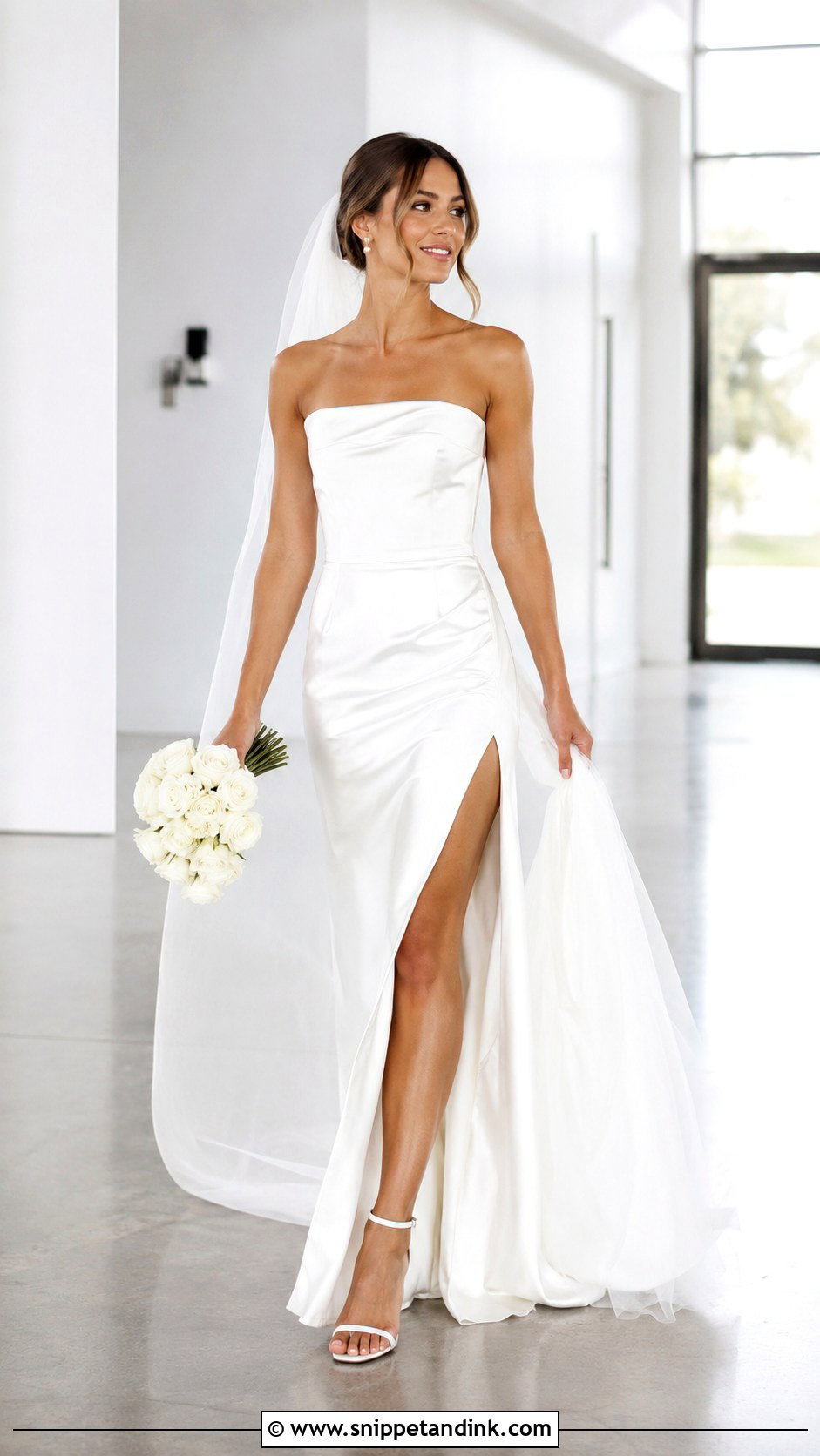 Satin Wedding Dress With Slit - Snippet and Ink - 30 Satin Wedding Dresses