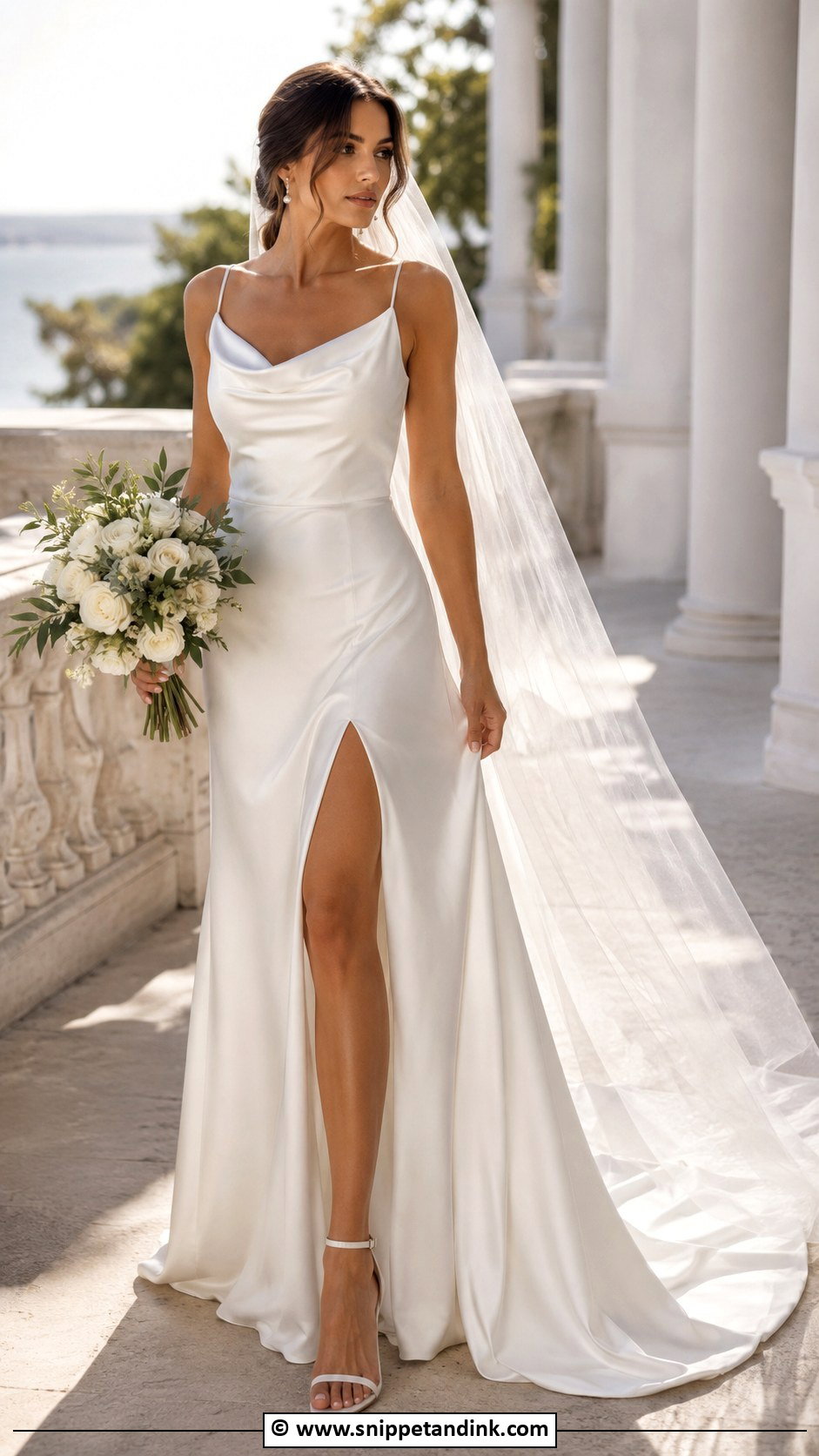 Satin Wedding Dress With Slit - Snippet and Ink - 25 Elegant Satin Wedding Dress Ideas